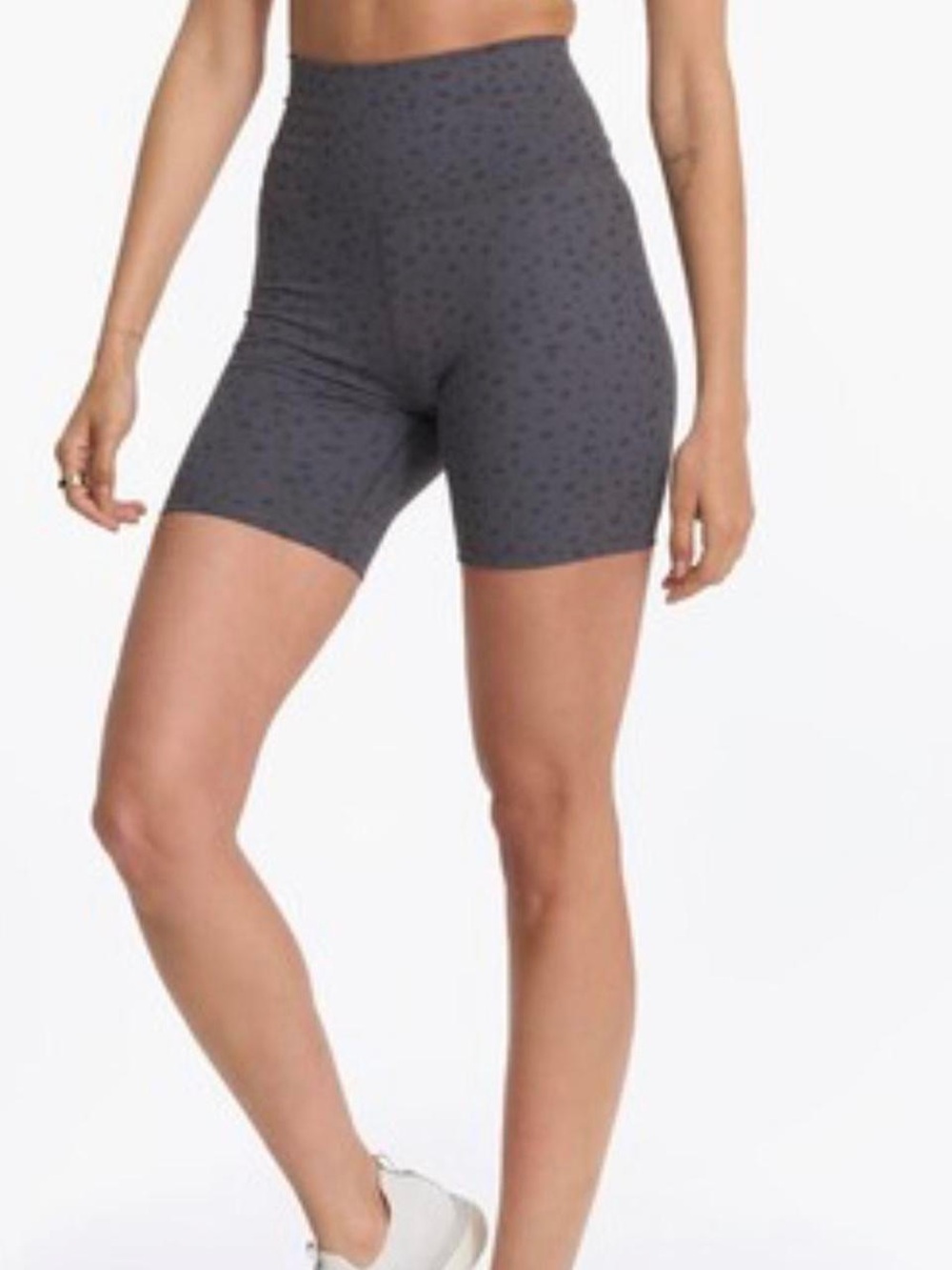 Vuori Elm High-Waist Gray Printed Bike Shorts - Women Size S